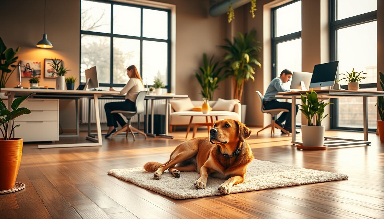 pes ve sdílených kancelářích (coworking)