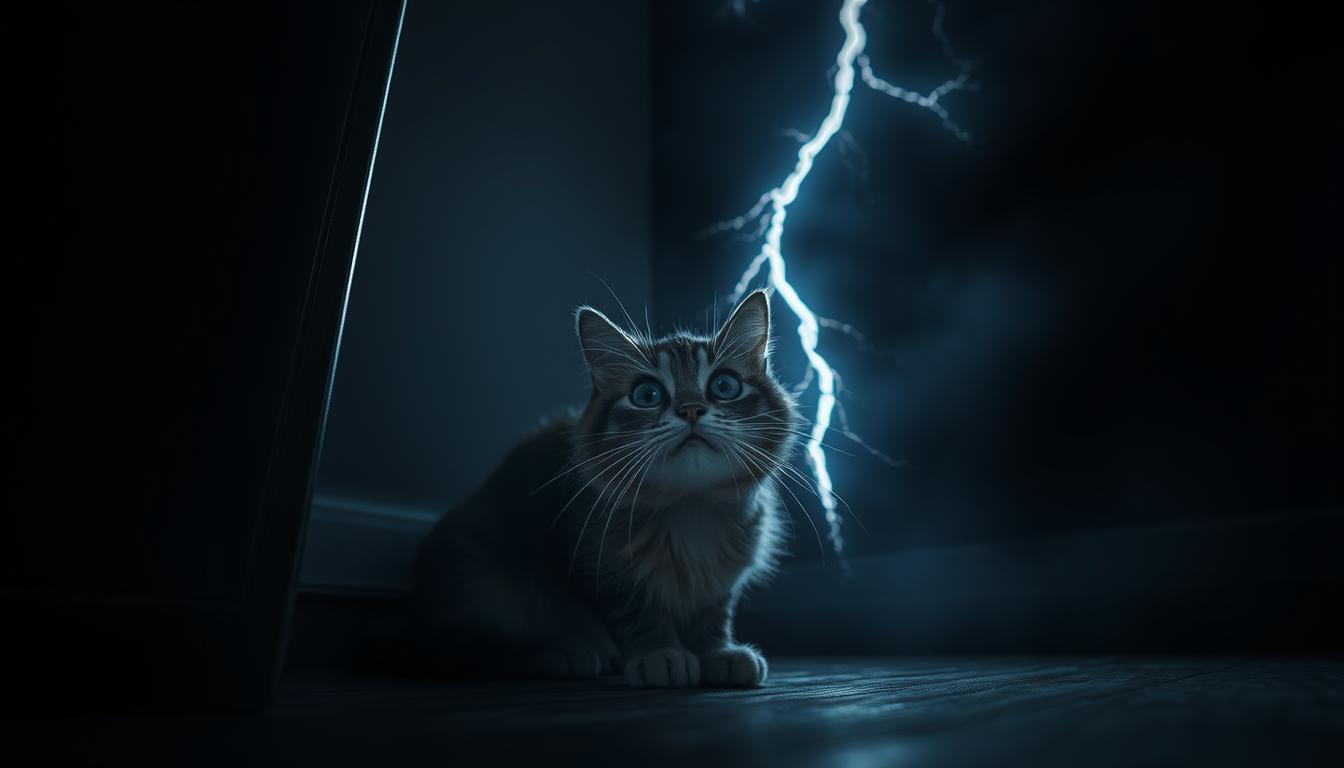 strach kočky z bouřky