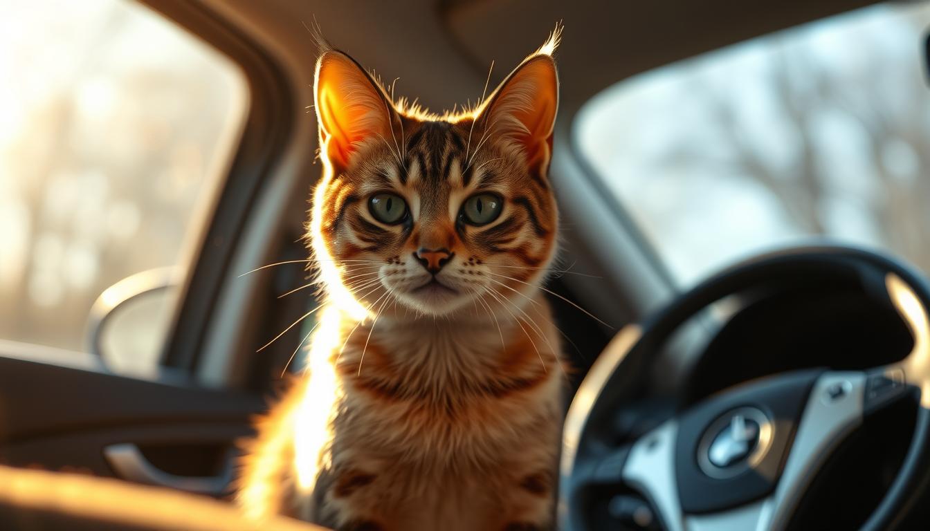 zvykání kočky na auto