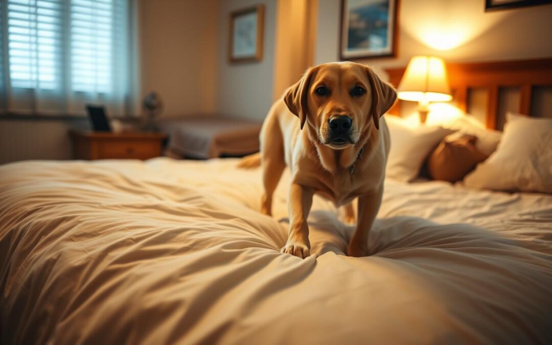 Proč můj pes před spaním škrábe postel?