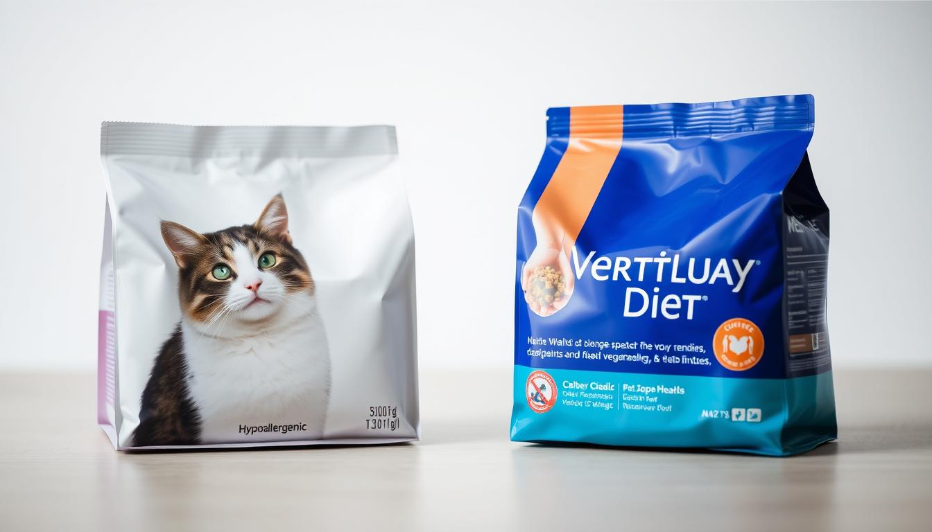 hypoalergenní krmivo vs veterinární dieta pro kočky