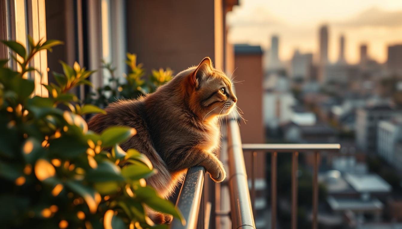 kočka léto balkon