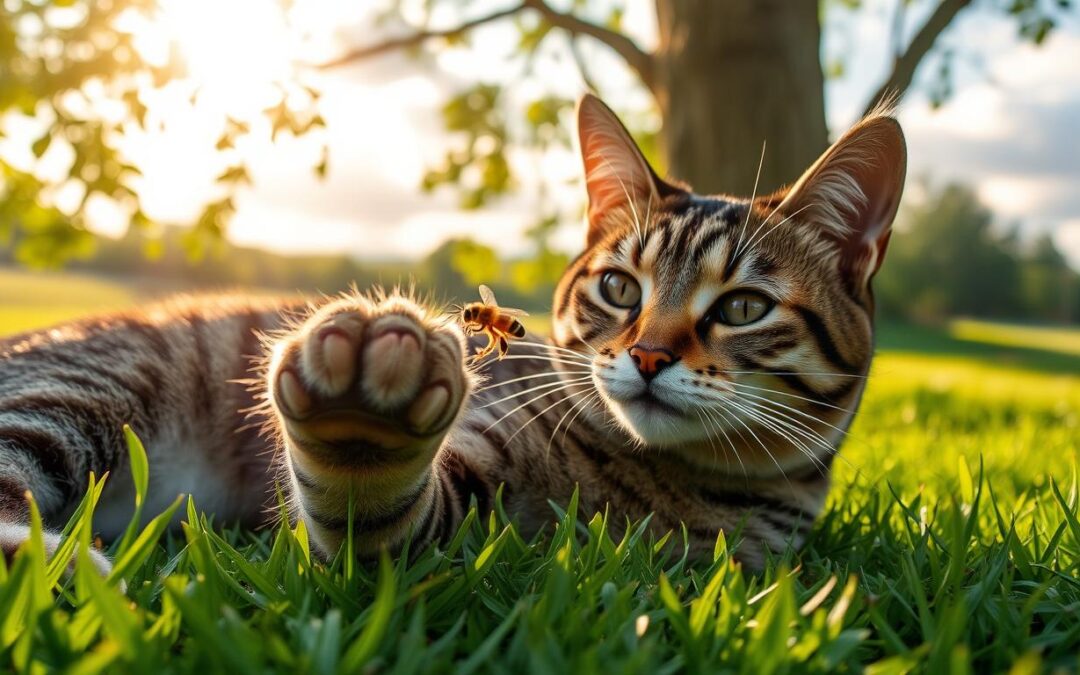 Bodnutí včelou v létě – kdy vzít kočku k veterináři?