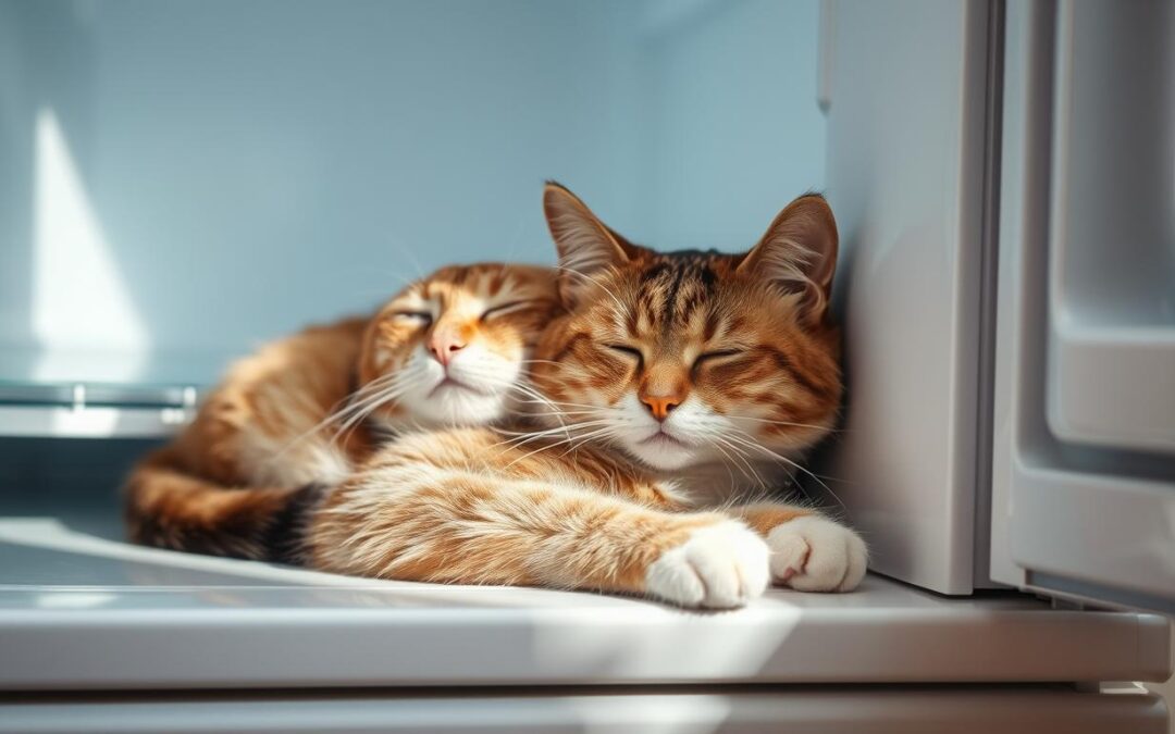 Kočka ležící u lednice – škodlivé nebo užitečné?