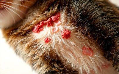 Strupy na kůži kočky v létě – alergie nebo plísně?