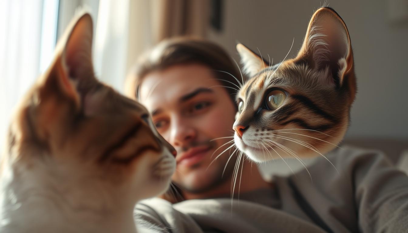 kočka se dívá do obličeje