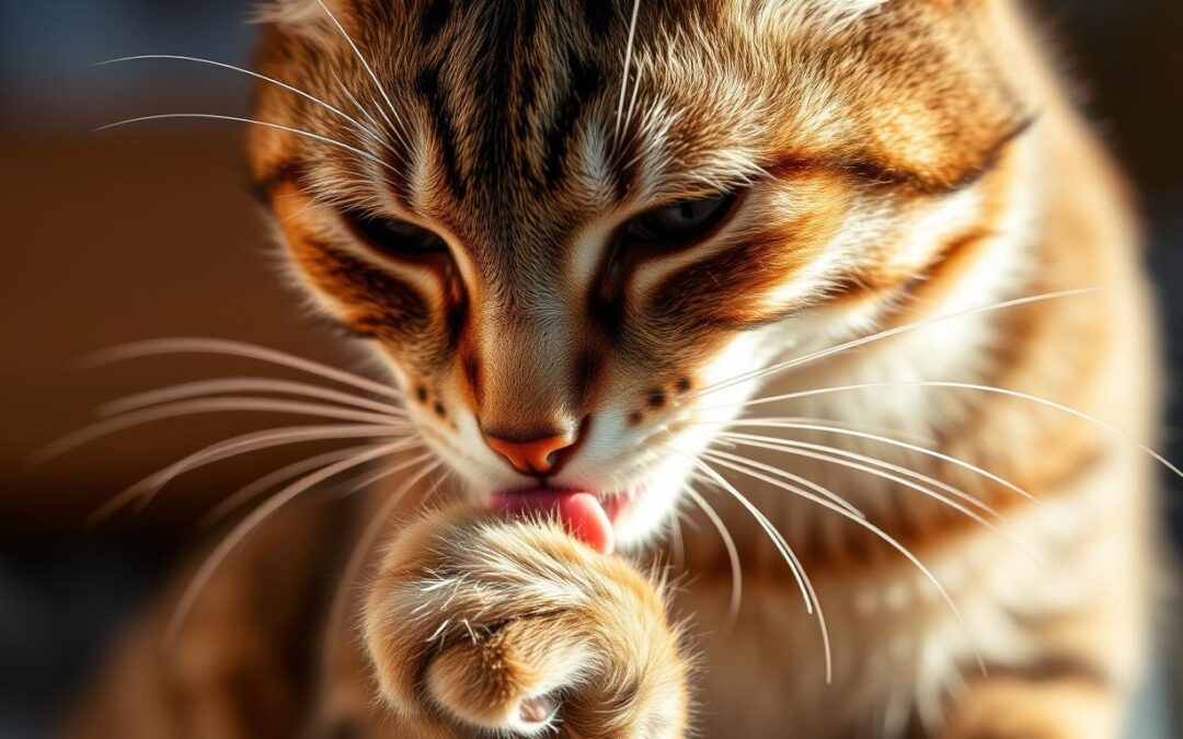 Kočka si často olizuje přední tlapu – co to znamená?