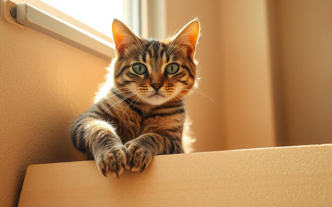 Proč kočka škrábe zeď po jídle?