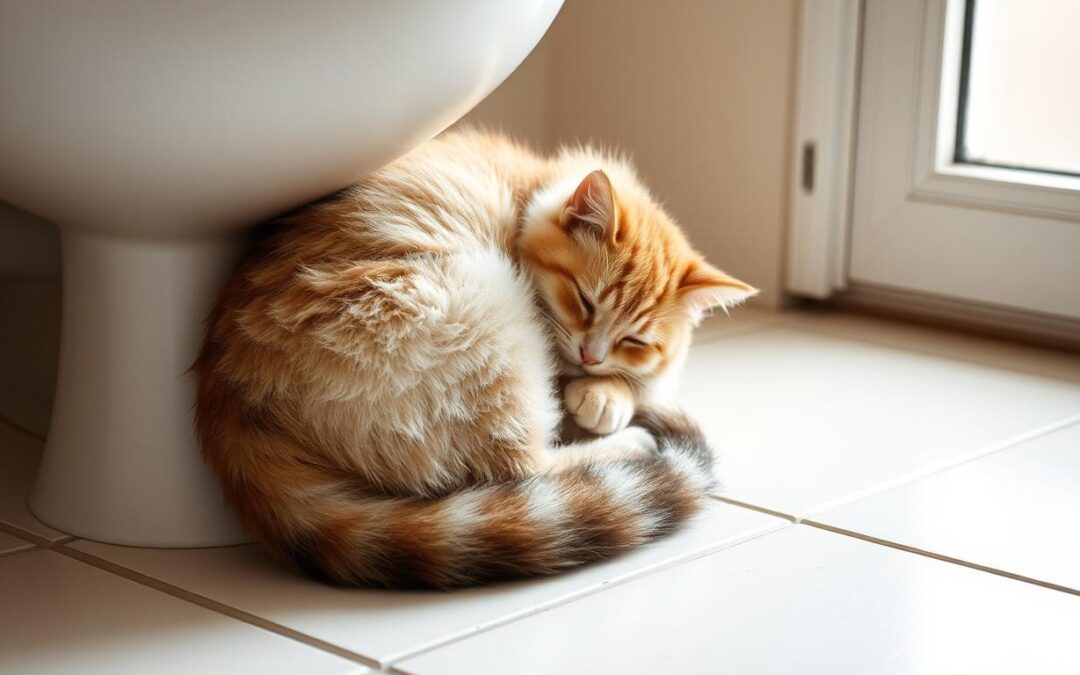 Proč spí vedle kočičího záchodu?