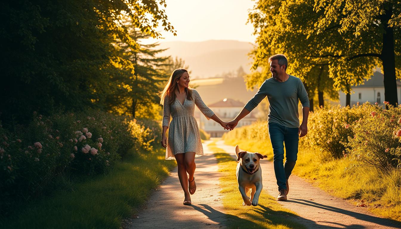 valentýnská procházka se psem