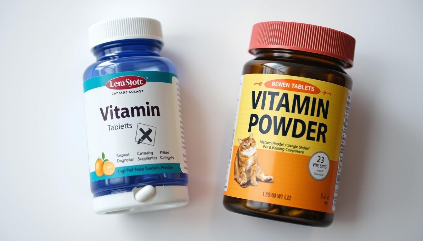 vitamíny pro kočky – tableta nebo prášek