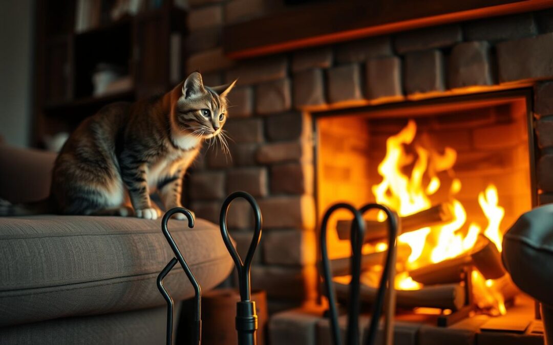 Tvoje kočka a krb – nebezpečí a bezpečnostní opatření