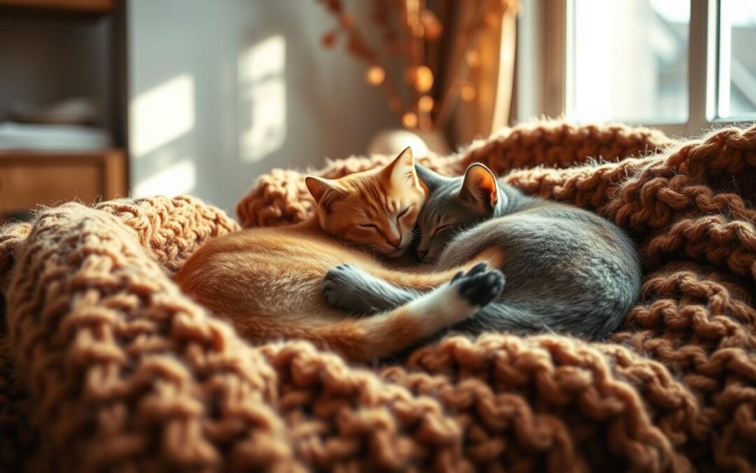 Podzimní deky, polštáře a doplňky pro kočky – trendy