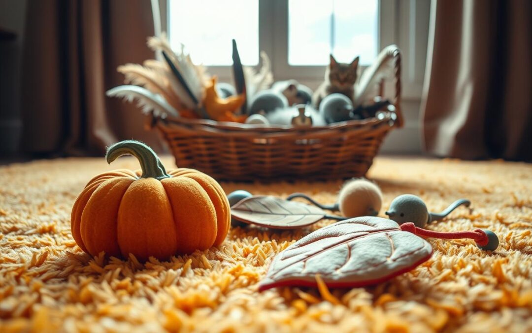 Podzimní domácí hračky pro kočky