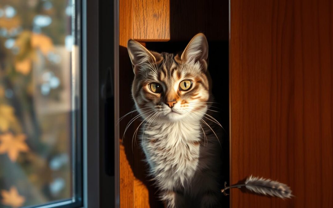 Proč se tvoje kočka schovává do skříně na podzim?