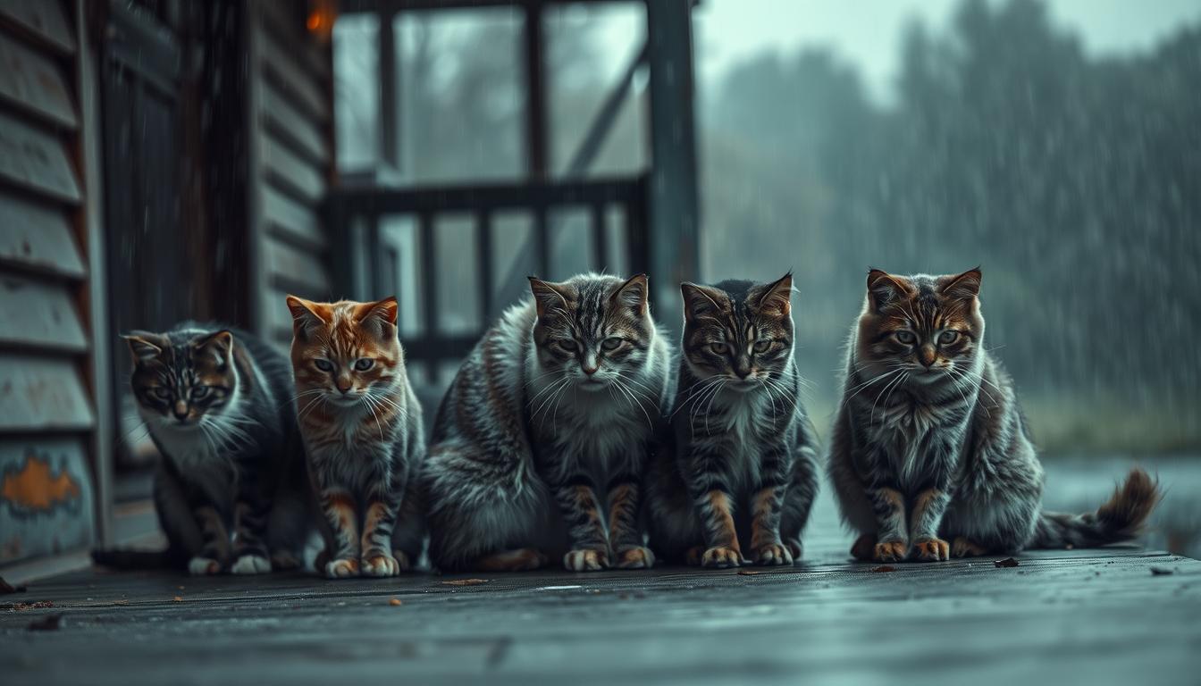 nálada kočky na podzim