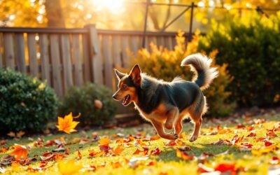 Podzimní hry psů na zahradě – bezpečnost především