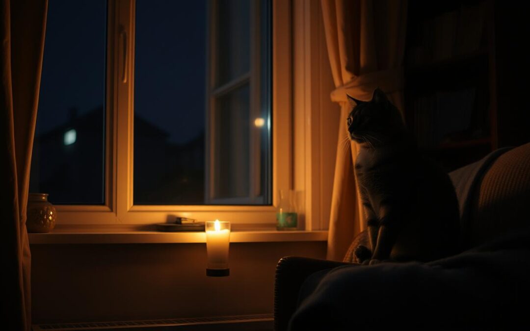 Co dělat při podzimním výpadku proudu, když se kočka bojí tmy?