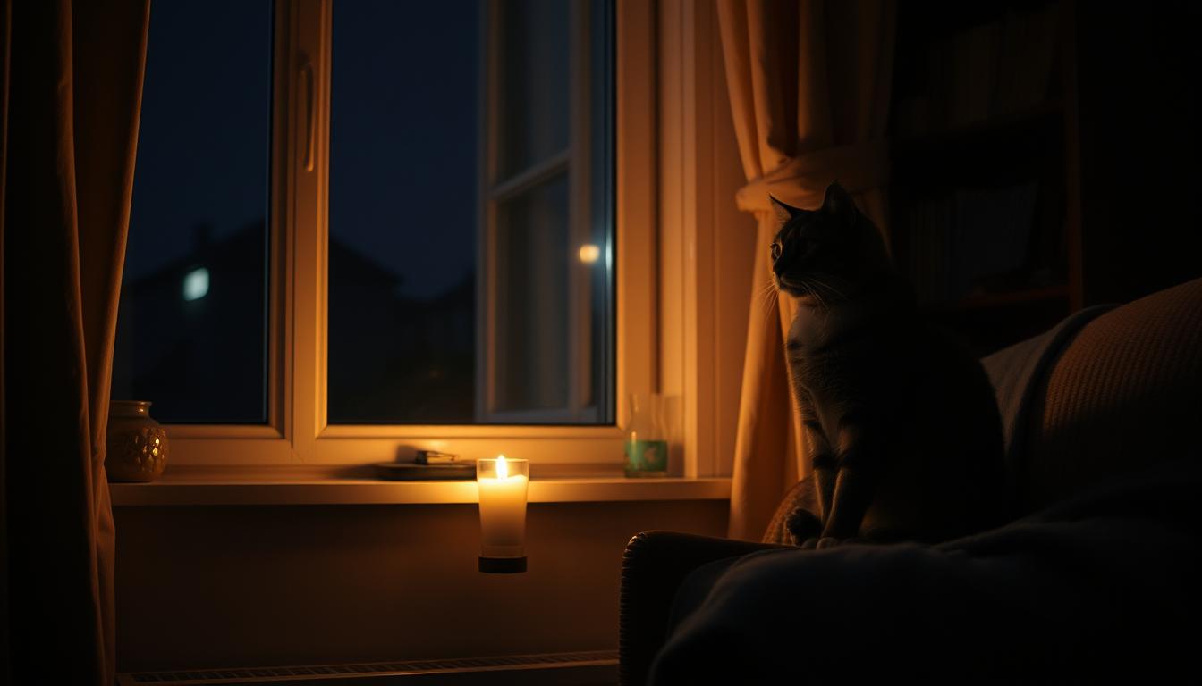 výpadek proudu a kočka na podzim