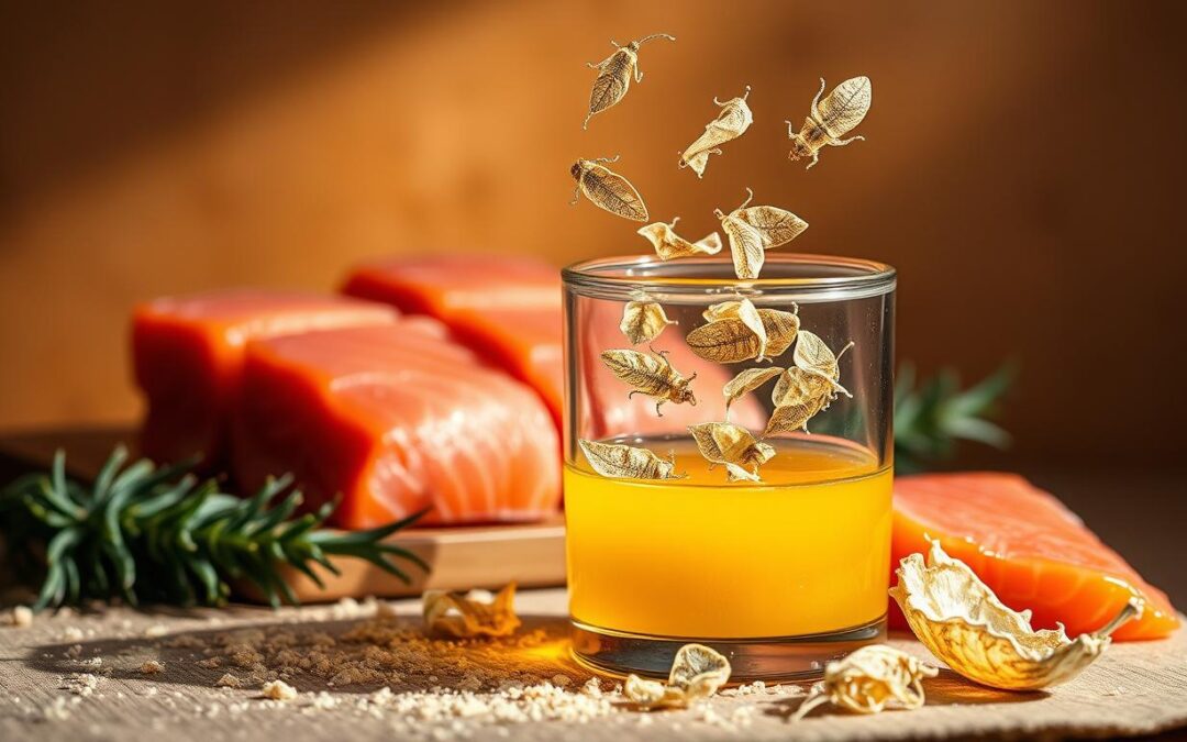 Jak kombinovat krmivo s hmyzí bílkovinou s lososovým olejem?