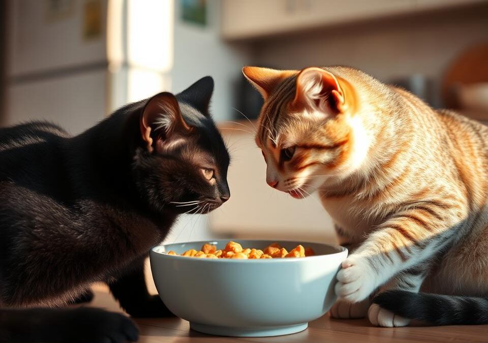 Nejedla v přítomnosti jiné kočky – teď už ano