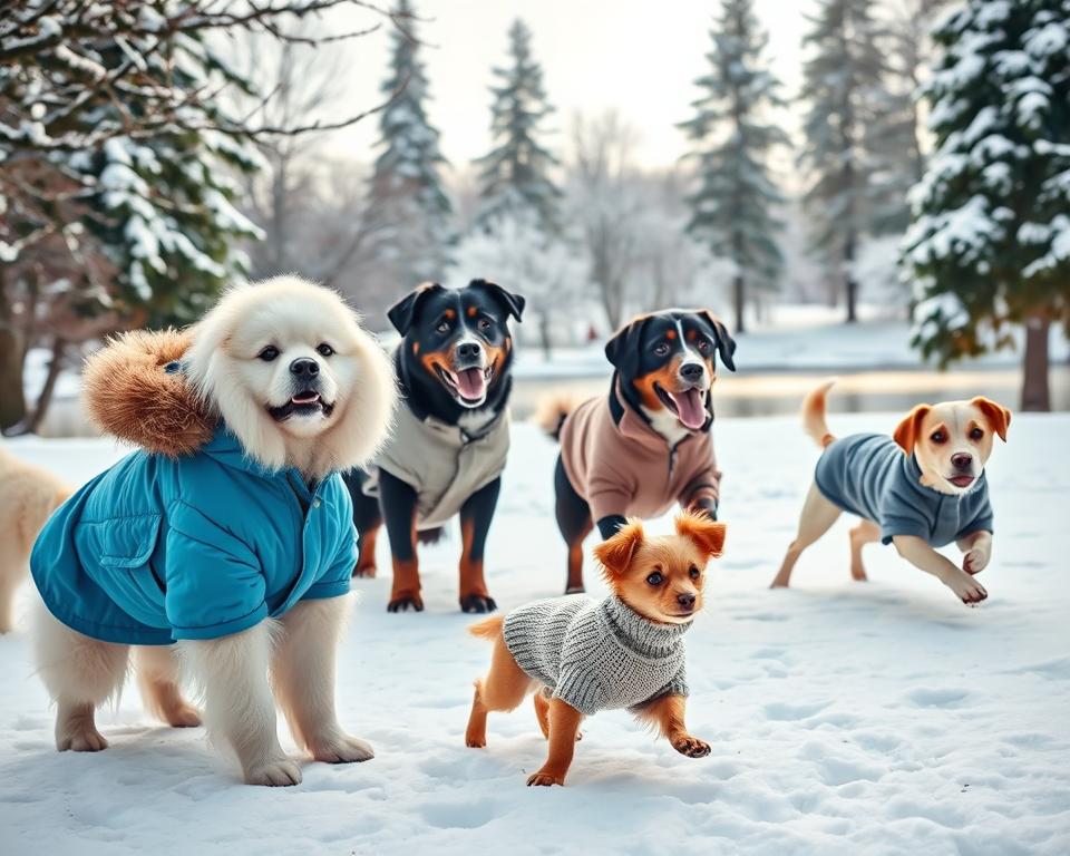 oblékání psa podle velikosti těla v zimě