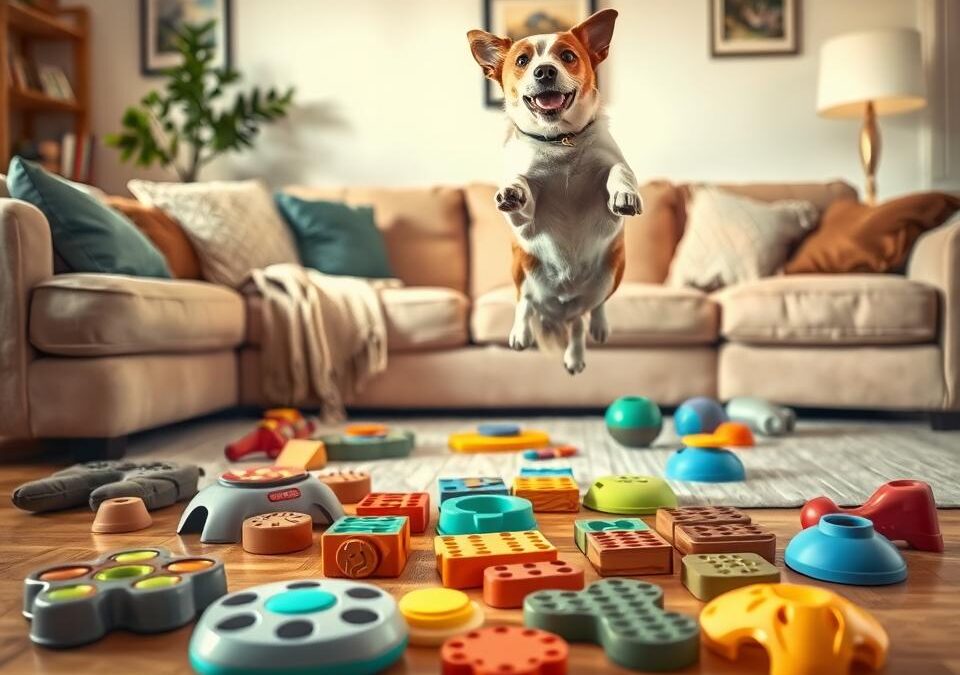 Spalování energie psů v interiéru – hry a triky