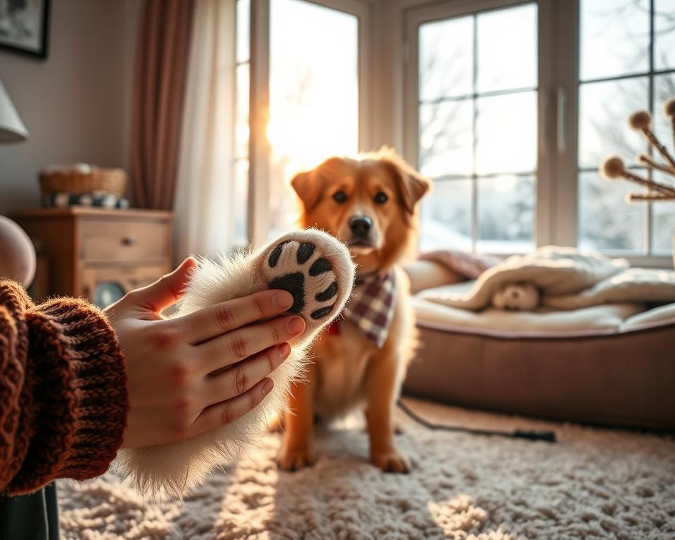 pomůcky pro zahřátí psích tlapek v zimě
