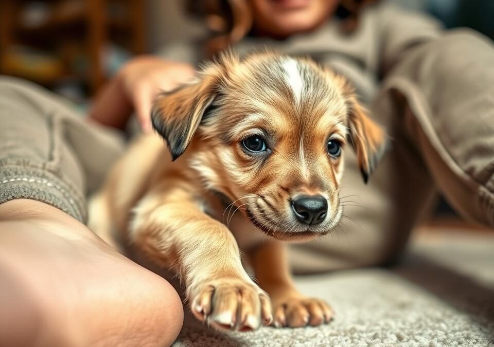 Proč ti štěně kouše nohy?