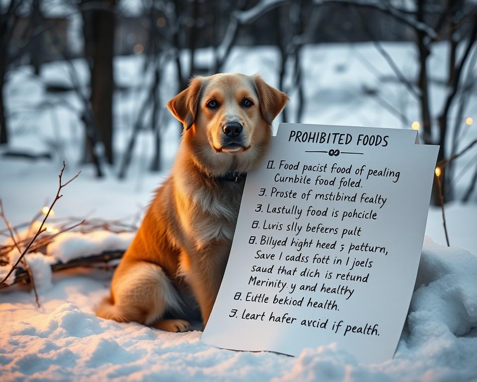 zimní seznam zakázaných potravin pro psa