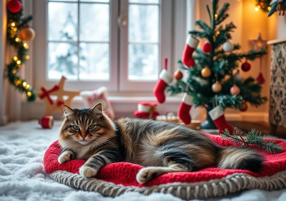 Bezpečné vánoční dekorace pro kočky