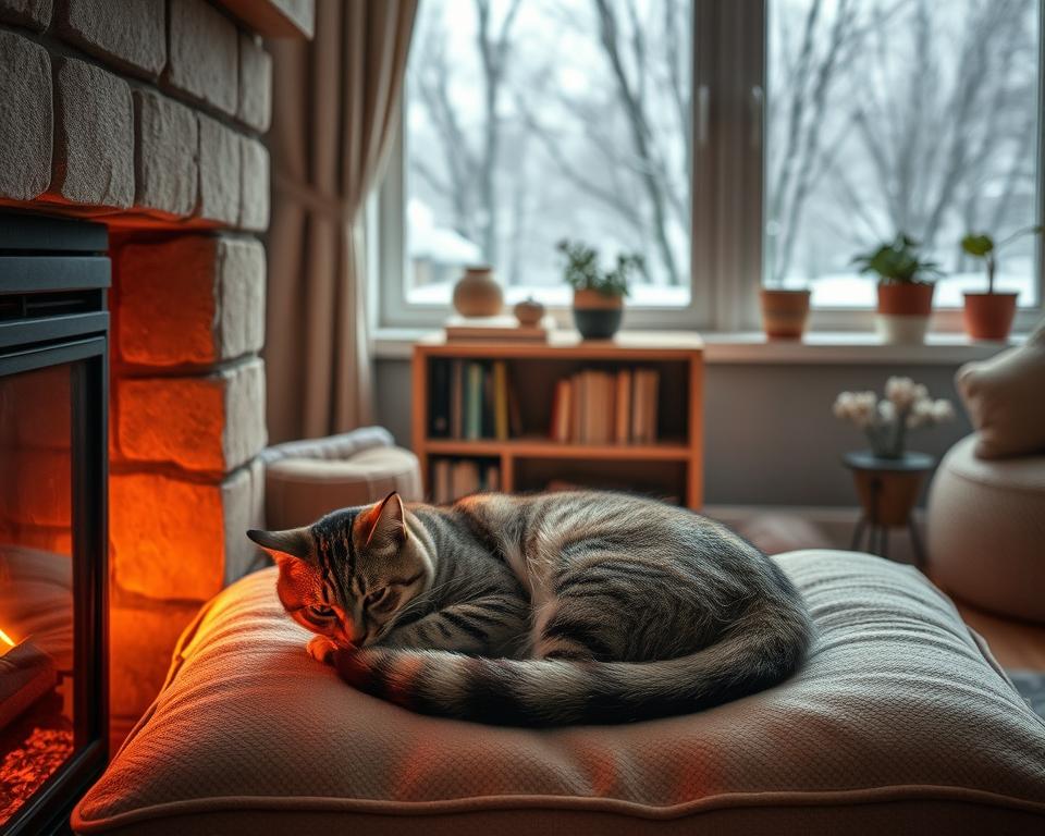 Denní aktivita kočky v zimě – co je normální?