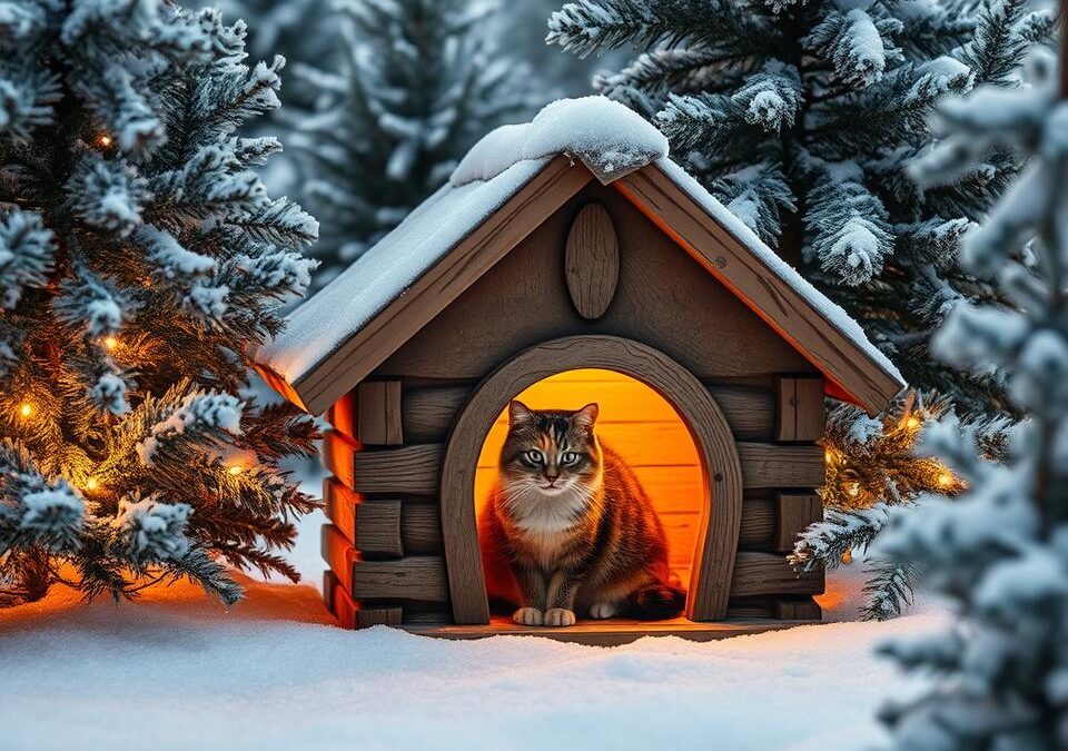 Jaký je vhodný domek pro kočku na zimu?
