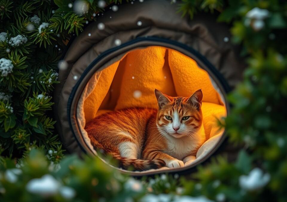 Místo na spaní pro venkovní kočku – jak ho udržet teplé?