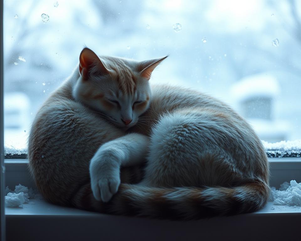 Nálada kočky v zimě