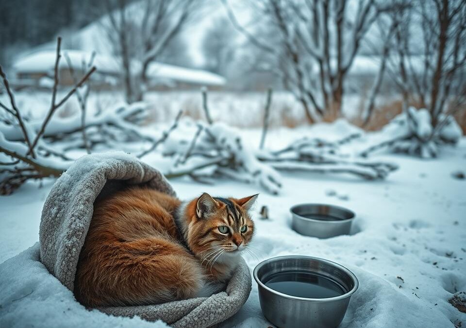 Venkovní kočky v zimě – jak je ochránit?