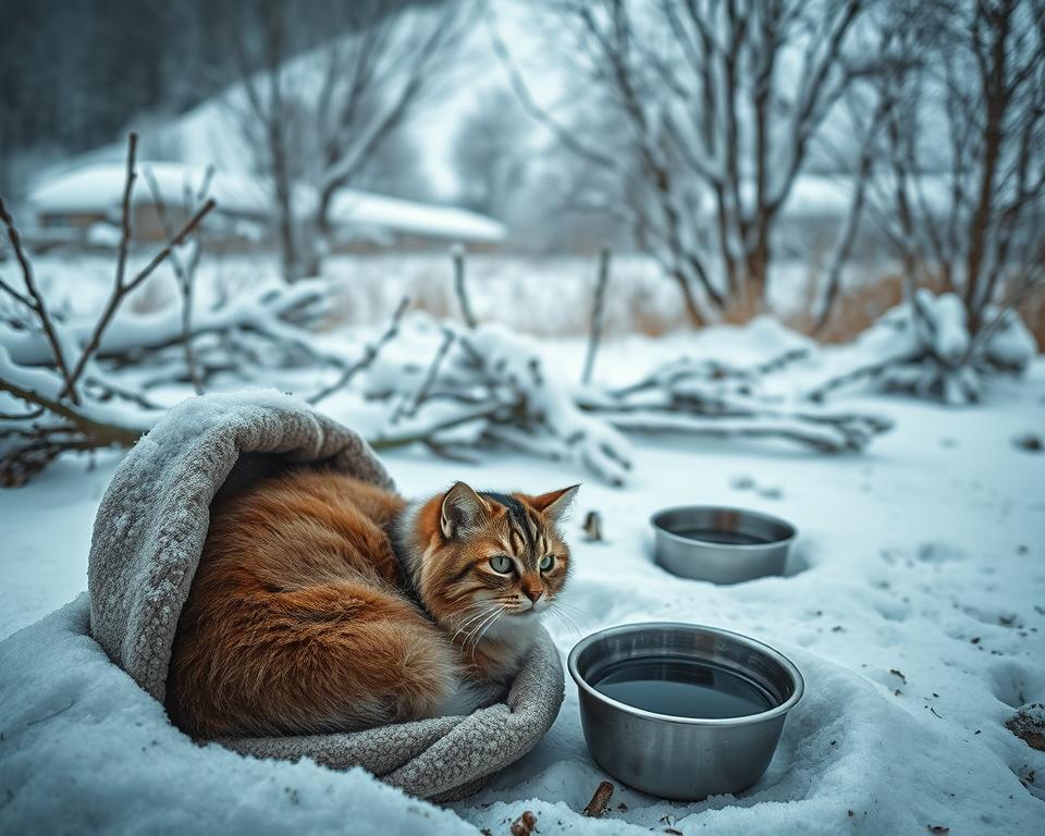 Ochrana venkovní kočky v zimě