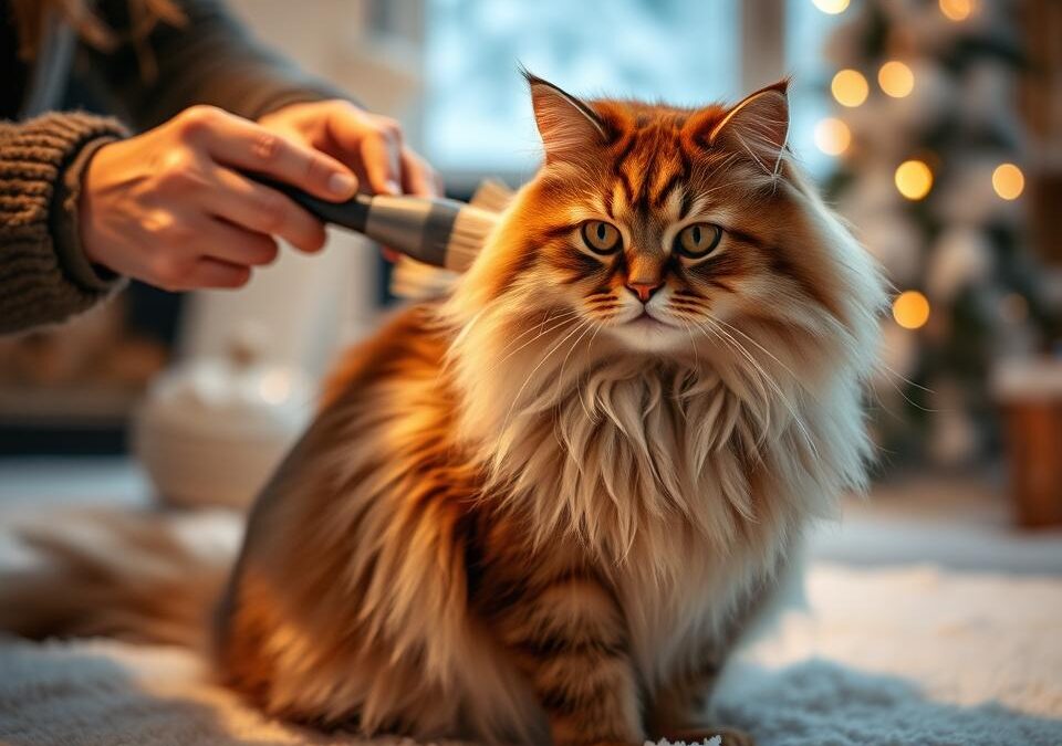 Zimní péče o srst u dlouhosrstých koček