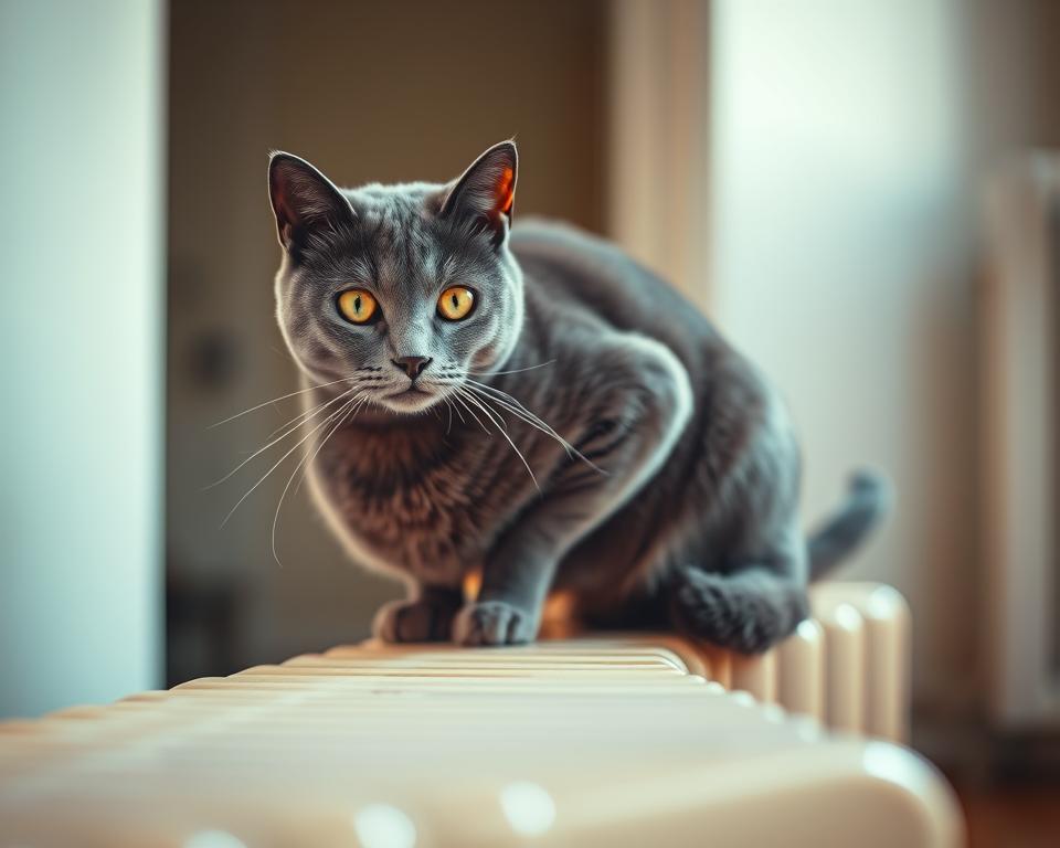 Používání radiátoru kočkou v zimě