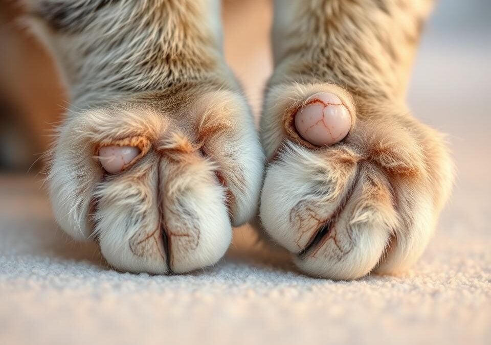 Praskliny na tlapkách kočky v zimě – možné příčiny
