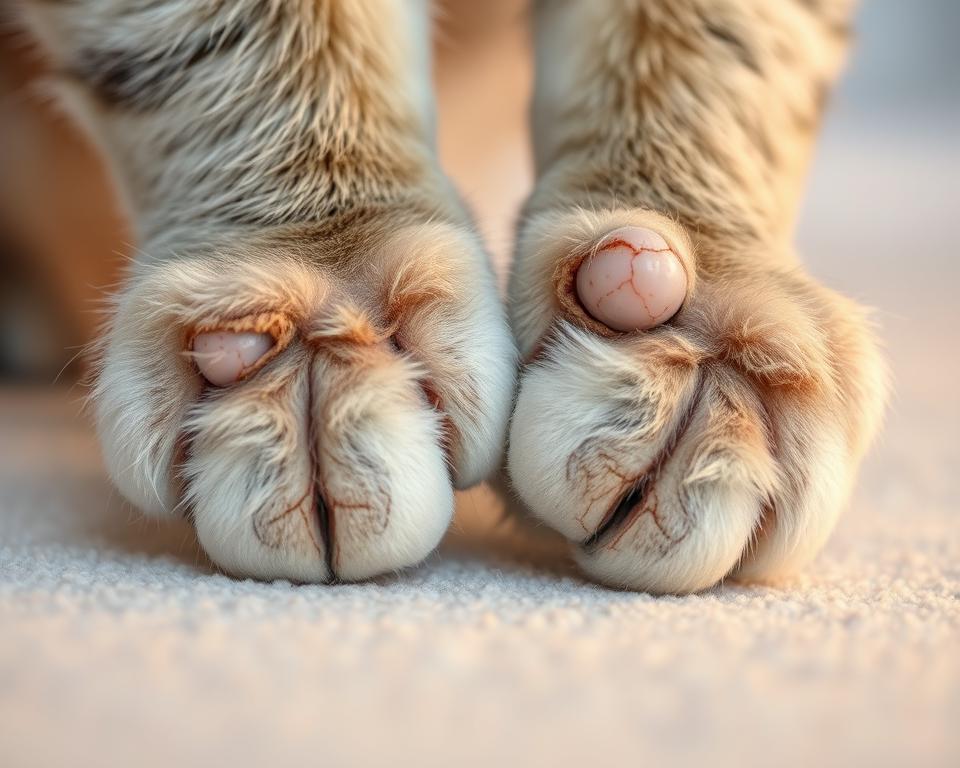 Praskliny na tlapkách kočky v zimě – možné příčiny