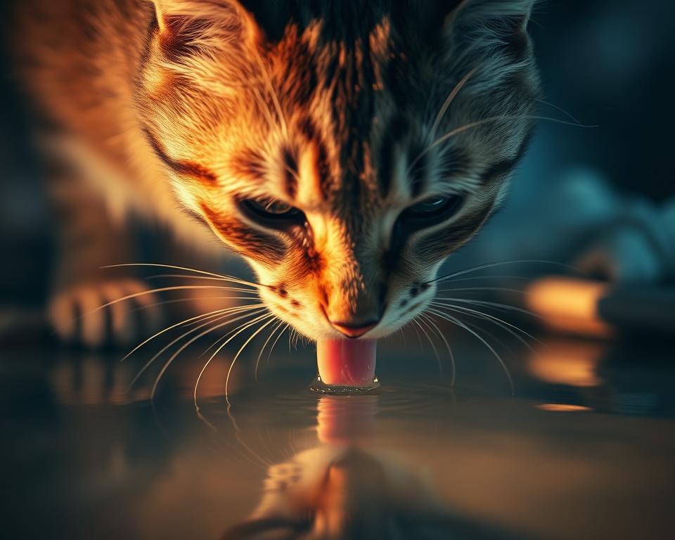 Příjem vody u kočky v zimě