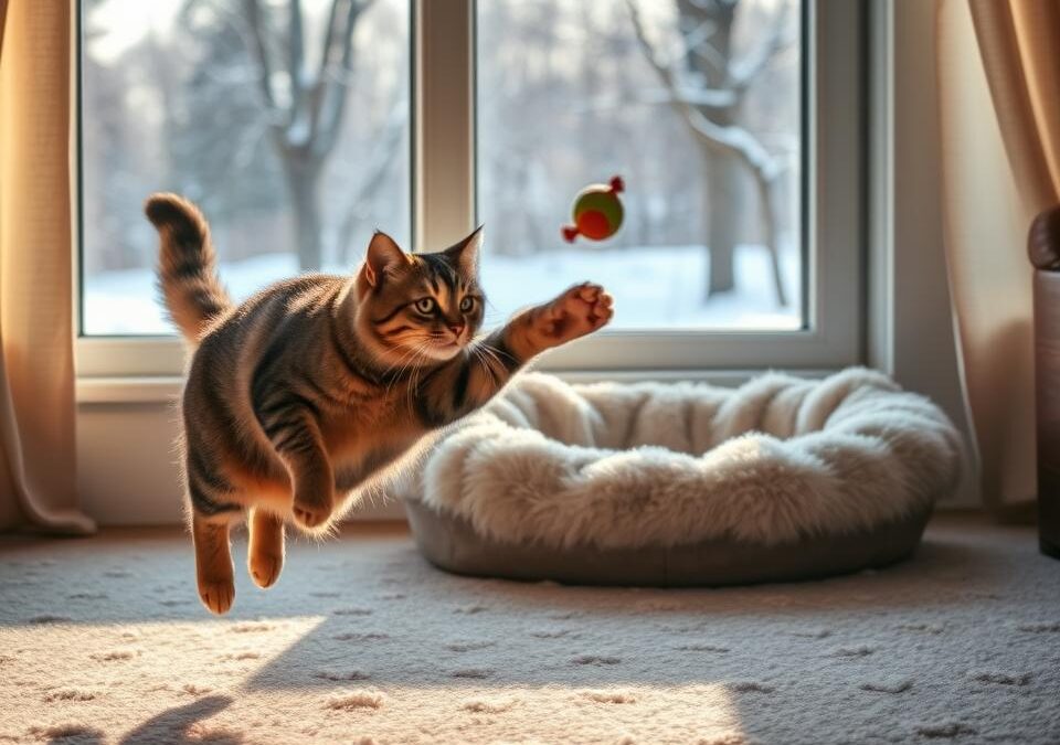 Jak udržet kočku aktivní v zimě?
