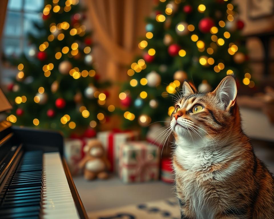Vanocni-hudba-a-kocka-v-zime Vánoční hudba a kočka v zimě