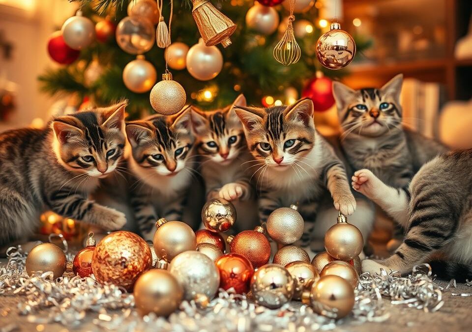 Kočky a vánoční ozdoby – nebezpečné hračky