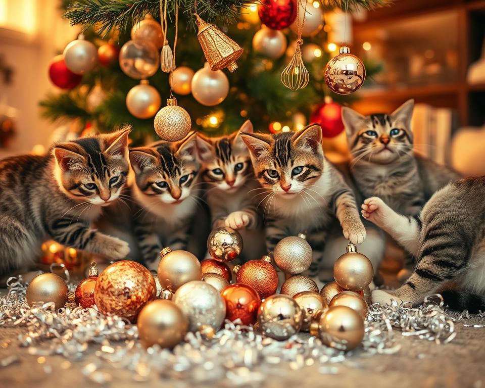 Vánoční ozdoby a nebezpečí pro kočku v zimě