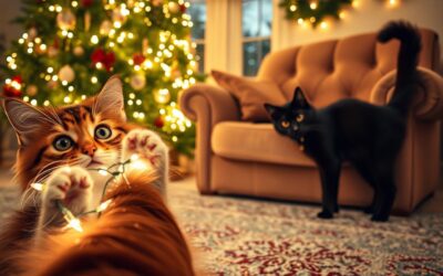 Kočičí blog 20 Kočky a vánoční světla – zábava nebo nebezpečí?