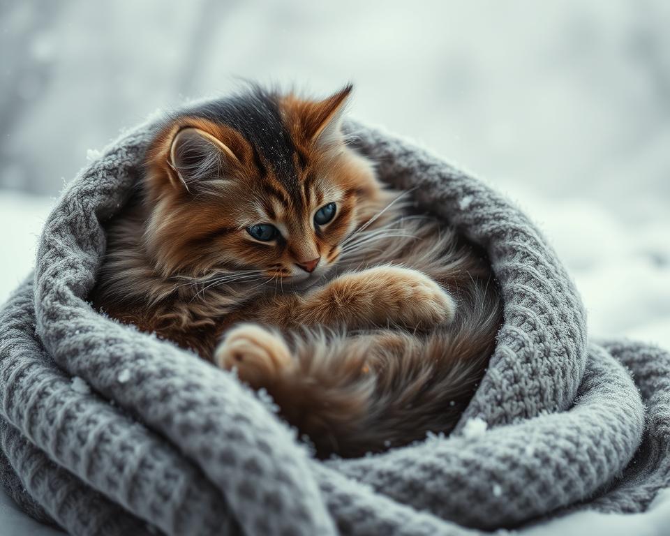 adaptace kočky na chladné počasí