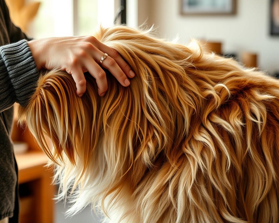 česání dlouhé srsti u psů