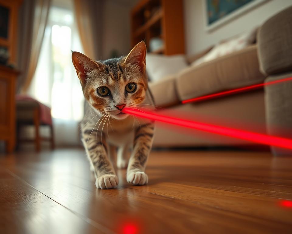 hra s laserovým světlem pro kočky